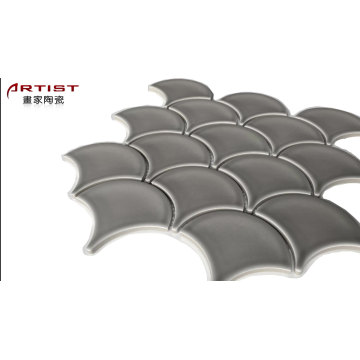 Grey colour Fan mosaic Fashion Style Fish Scale Mosaic Tile Pattern for Wall Decor